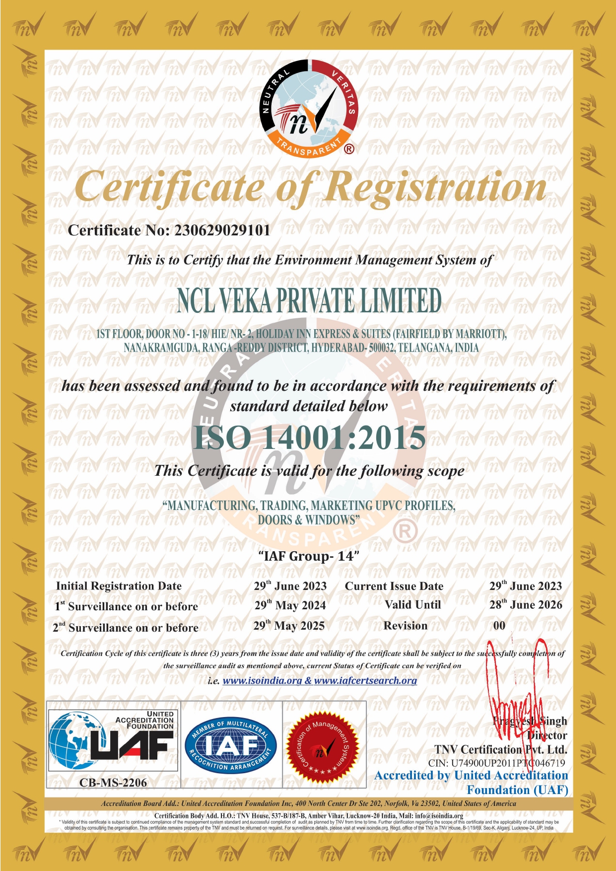 Lesso SRIRAM Certificate